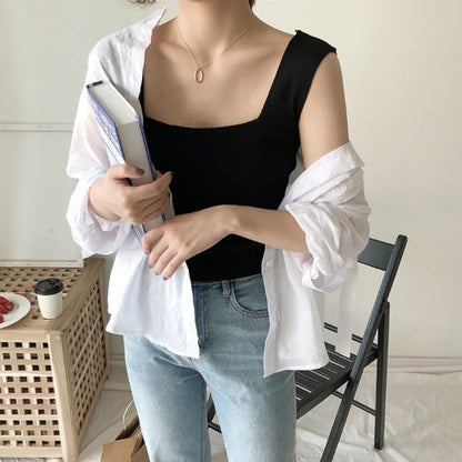 Knitted sling ice silk vest