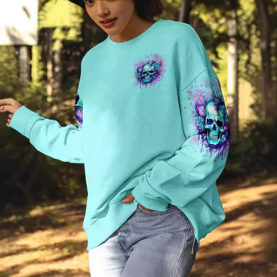 Emerald Edge Skull Hoodie