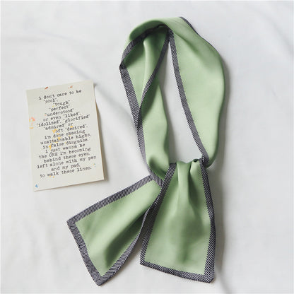 Simple temperament double satin silk scarf