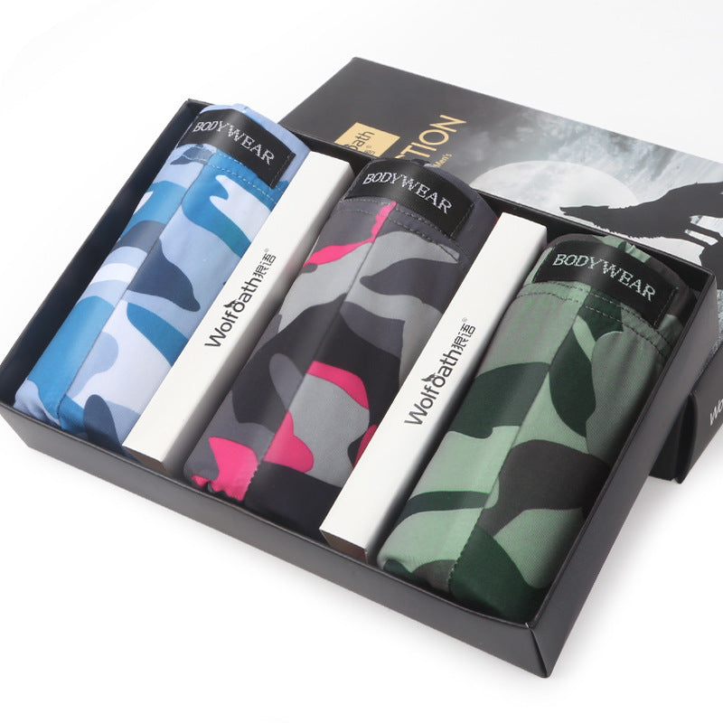 Men's sexy ice silk shorts
