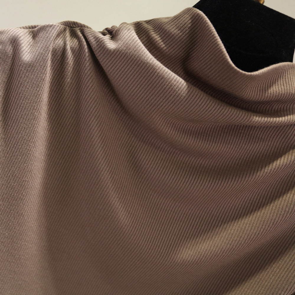 Ice silk thread half high neck sleeveless t-shirt