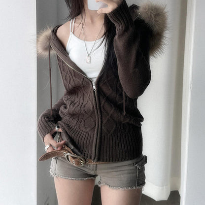 TwistEra Slim Zipper Cardigan