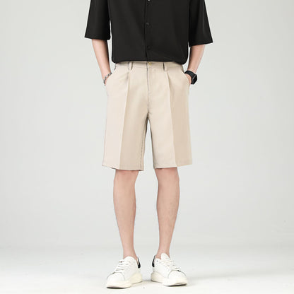 Fashion Summer Ice Silk Suit Shorts Men