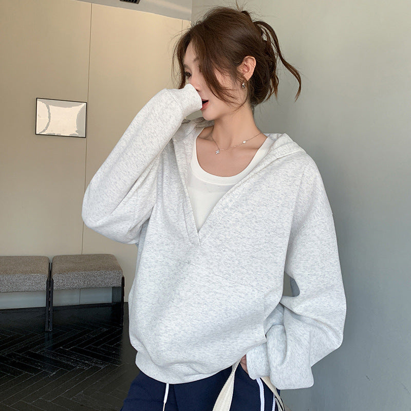 VeraEase™ V-Neck Hoodie Coat