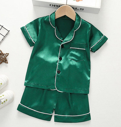 Children's Pajamas Set Summer Ice Silk Thin