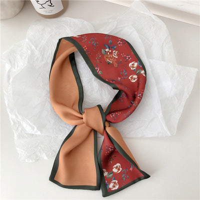 Long faux silk scarf