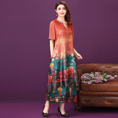 Cardigan silk Cheongsam two-piece set
