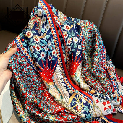 Summer Silk Women's Thin Section Fashion Lengthened Scarf Shawl