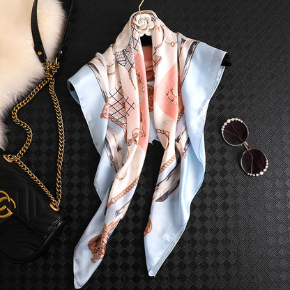 Seaside Cycling Sunscreen Square Scarf Artificial Silk