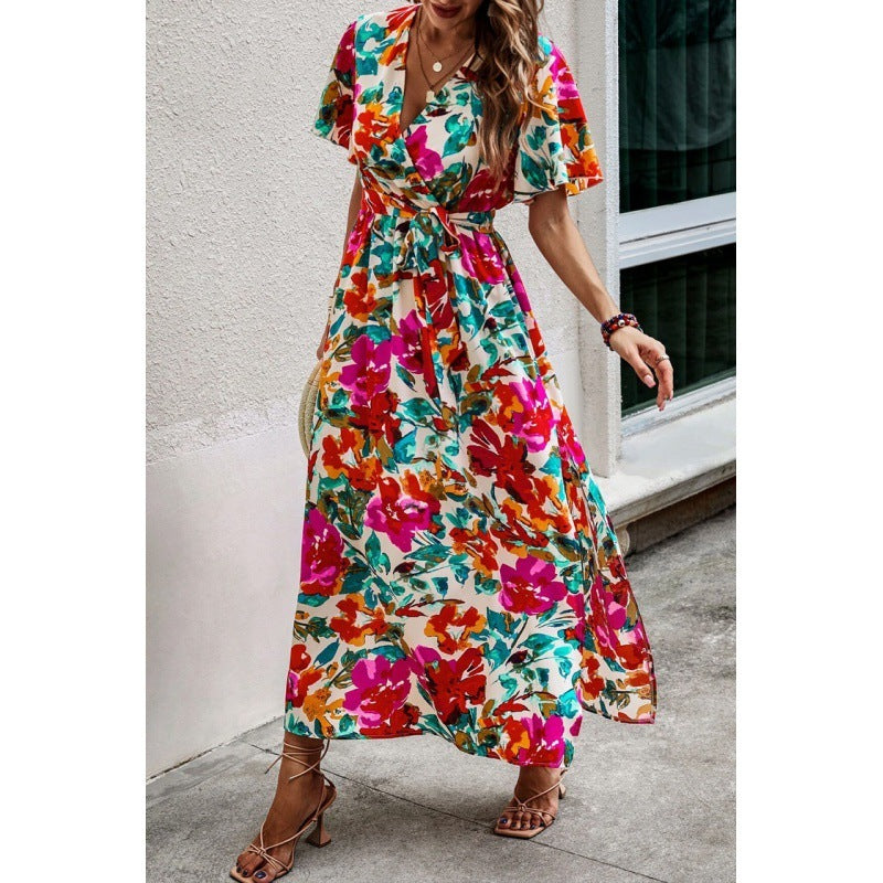Solara Bloom V-Neck Maxi Dress
