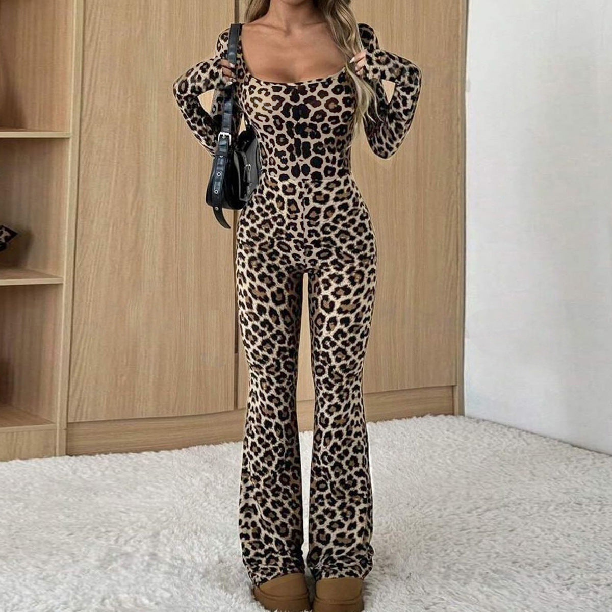 Feline Sculpt Square-Neck Jumpsuit