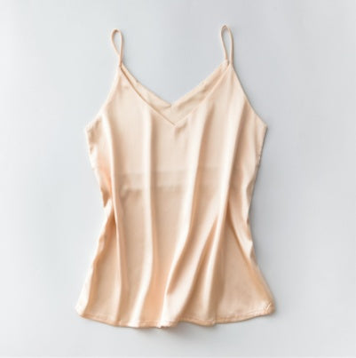 V-neck wear ice silk bottoming shirt