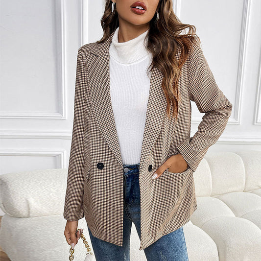 Monarch Houndstooth One-Button Blazer