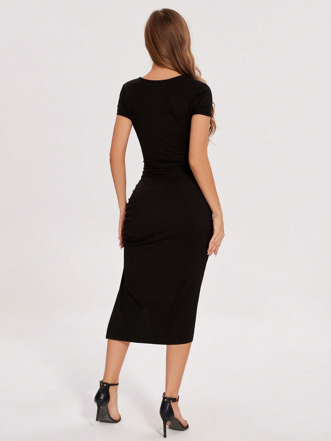 Soleira Thigh-Split Drawstring Dress