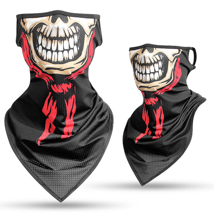 Ice silk hanging ear triangle scarf