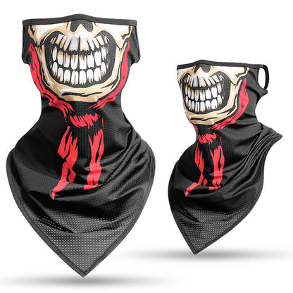 Ice silk hanging ear triangle scarf
