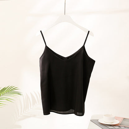 Super soft solid color satin silk camisole