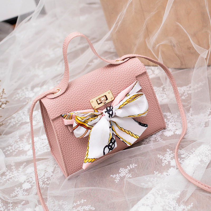 Litchi pattern shoulder bag silk scarf bag