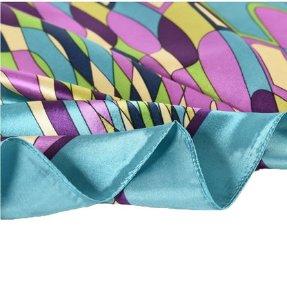Geometric Silk Large Kerchief Women's Headscarf