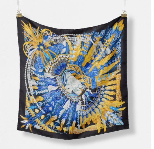 Fashion Simple Print Twill Versatile Temperament Silk Scarf