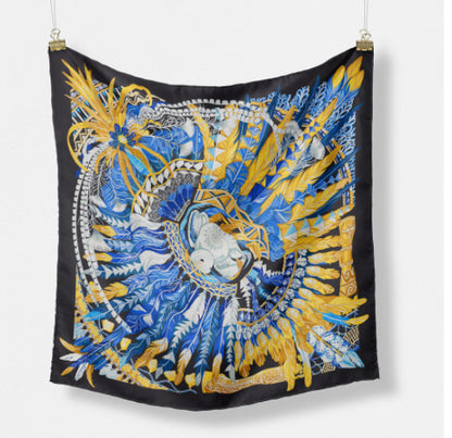 Fashion Simple Print Twill Versatile Temperament Silk Scarf