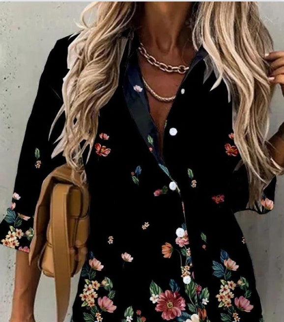 Florévana Print Collar Shirt