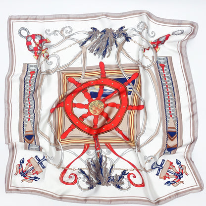 Sun shading printed silk scarf