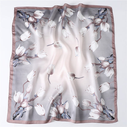 Floral fashion all-match silk scarf