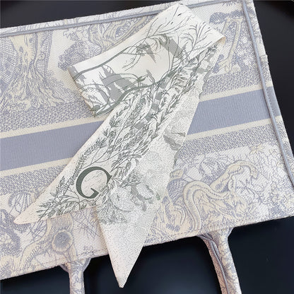 26 Letters Retro Ethnic Bag Silk Scarf