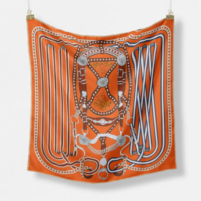 Fashion Simple Print Twill Versatile Temperament Silk Scarf