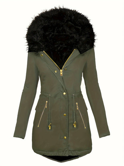 LuxeFur Oblique Zip Coat