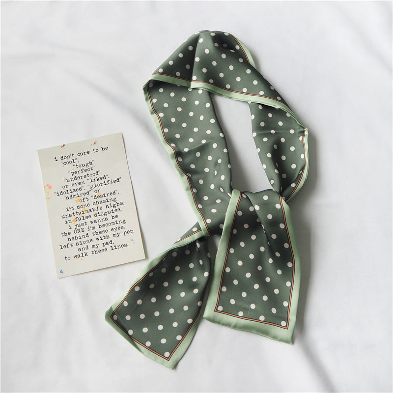 Simple temperament double satin silk scarf