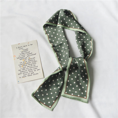 Simple temperament double satin silk scarf