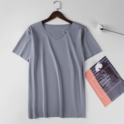 Men's Thin Ice Silk Seamless Short Sleeve T-shirt