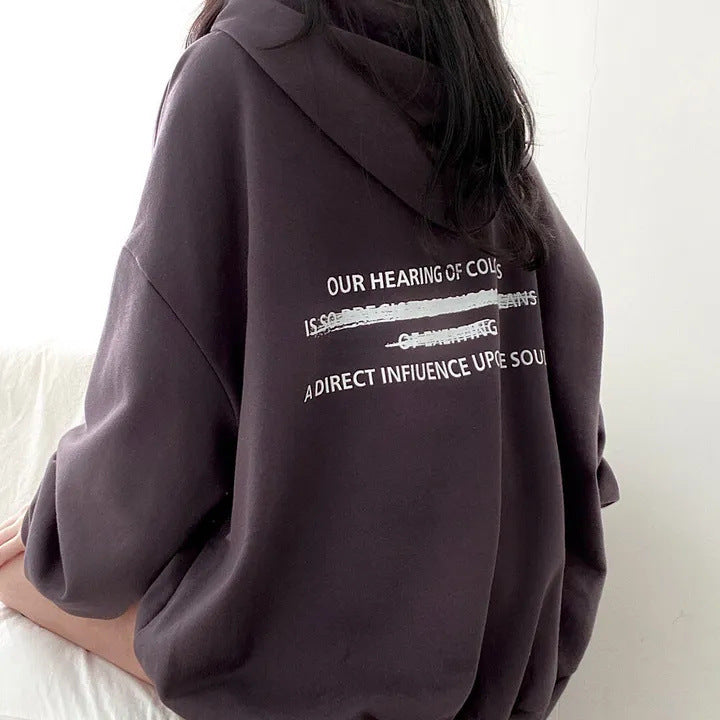 Velvet Padded Hooded Sweatshirt Women's Coat