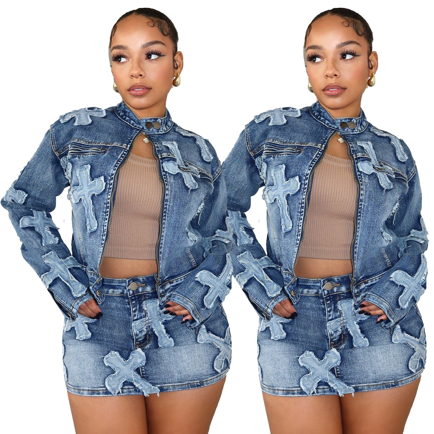 Embréla BloomStitch Denim Set