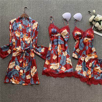 Silk sexy suspender nightdress