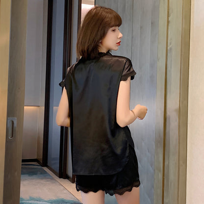 Summer ice silk thin lace women's pajamas