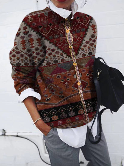 GeoLuxe Brushed Cardigan