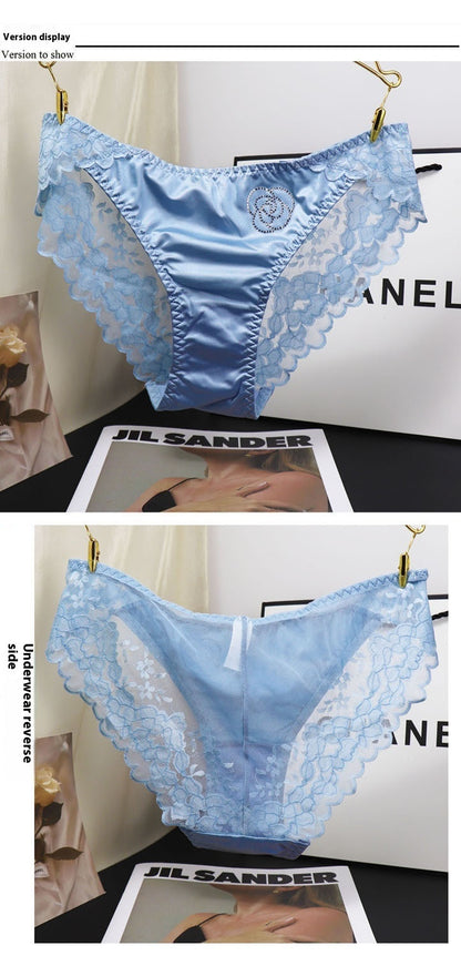Women's Ice Silk Satin Fashion Diamond Traceless Triangle Pants