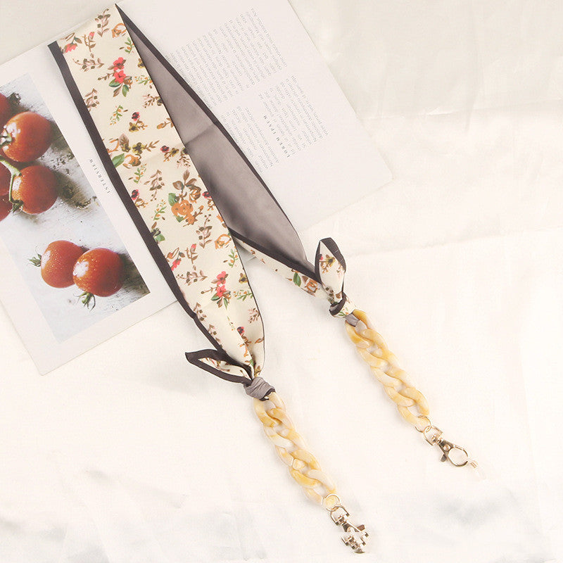 Printed Silk Scarf Eye Chain Hat Windproof Pendant