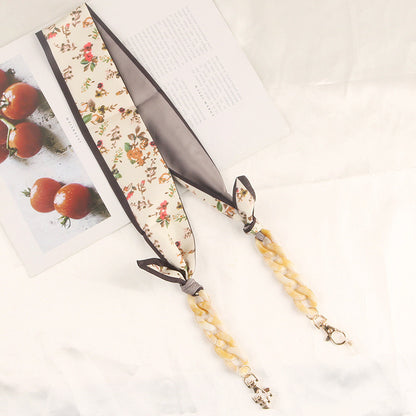 Printed Silk Scarf Eye Chain Hat Windproof Pendant