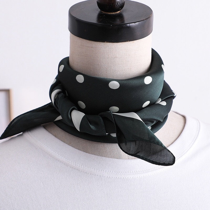 Satin bow tie bow point small silk scarf