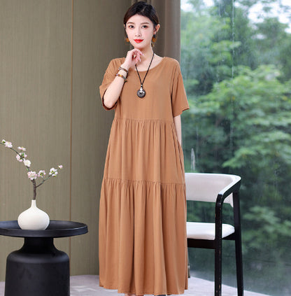 High End Floral Cotton Silk Dress For Women