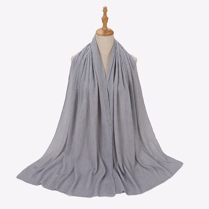 Silver Silk Crumpled Toe Scarf
