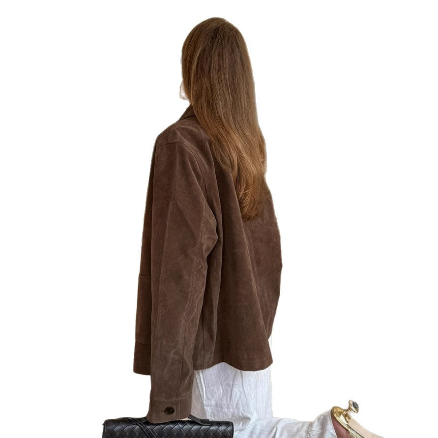 AuburnVelvet Suede Coat