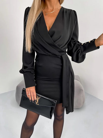 Verena Zip V-Neck Dress