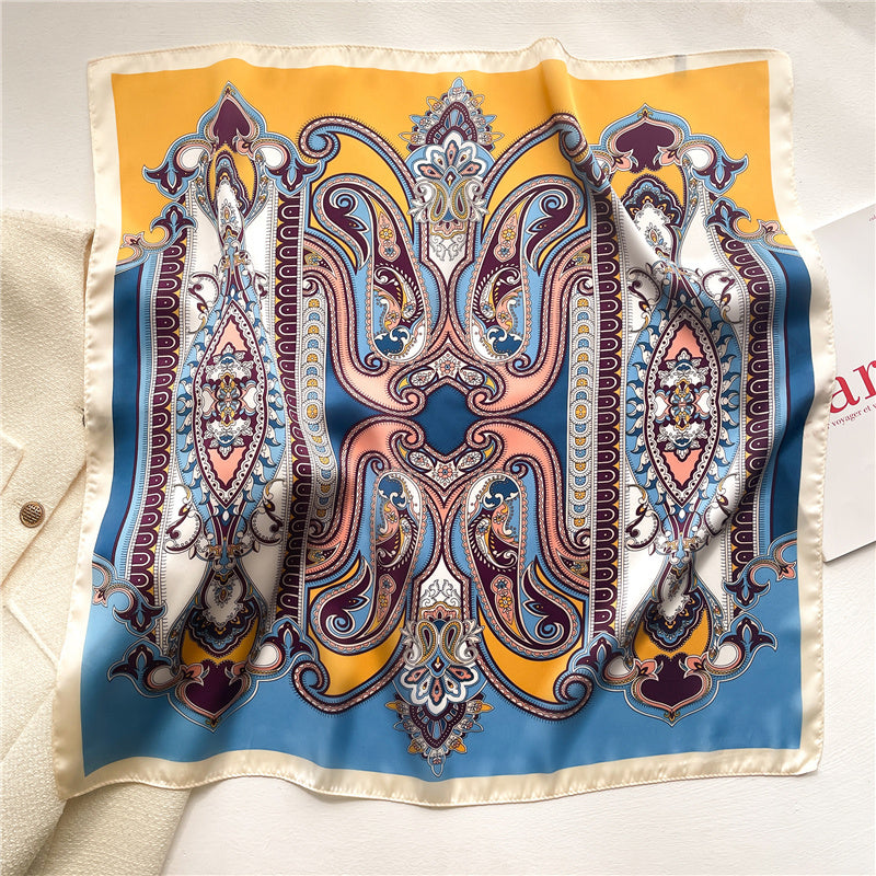 Silk Square Scarf Women's Neck Warmer Women's Hair Band