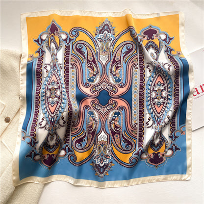 Silk Square Scarf Women's Neck Warmer Women's Hair Band