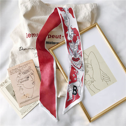 Handle Small Silk Scarf Headband Ribbon Scarf